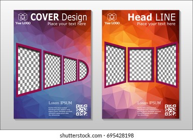 Set of poster, flyer, brochure design templates. Abstract modern polygonal backgrounds.
