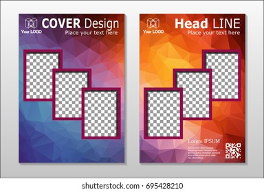 Set of poster, flyer, brochure design templates. Abstract modern polygonal backgrounds.