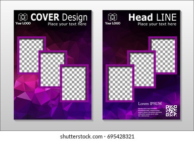 Set of poster, flyer, brochure design templates. Abstract modern polygonal backgrounds.
