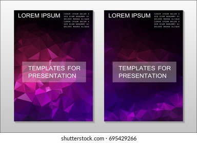 Set of poster, flyer, brochure design templates. Abstract modern polygonal backgrounds.