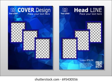Set of poster, flyer, brochure design templates. Abstract modern polygonal backgrounds.