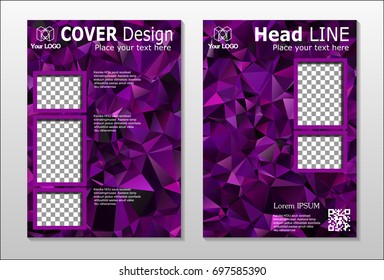 Set of poster, flyer, brochure design templates. Abstract modern polygonal backgrounds.