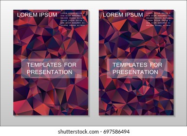 Set of poster, flyer, brochure design templates. Abstract modern polygonal backgrounds.