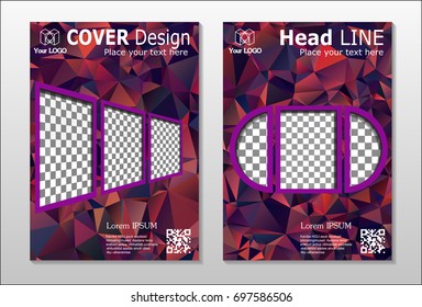 Set of poster, flyer, brochure design templates. Abstract modern polygonal backgrounds.