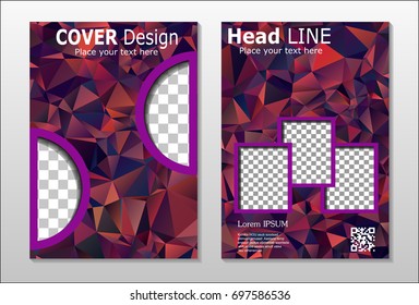 Set of poster, flyer, brochure design templates. Abstract modern polygonal backgrounds.