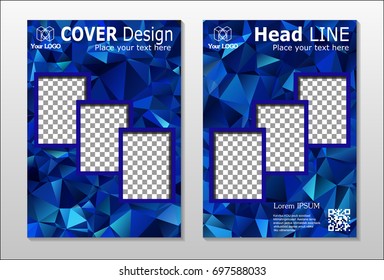 Set of poster, flyer, brochure design templates. Abstract modern polygonal backgrounds.