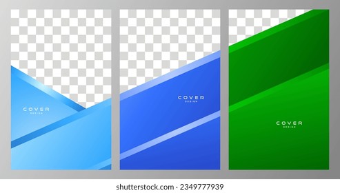 set of poster, flyer and cover abstract geometric gradient background with copy space area