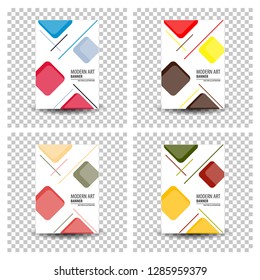 Set of poster flyer pamphlet brochure cover design layout space for photo background, vector illustration template in A4 size