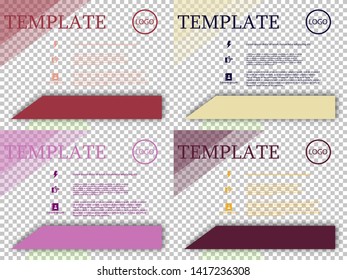 Set of poster flyer pamphlet brochure cover design layout space for photo background, vector illustration template in A4 size