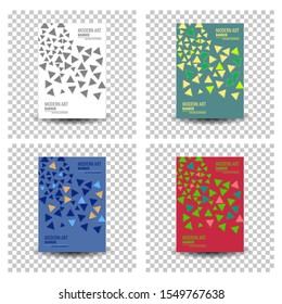 Set of poster flyer pamphlet brochure cover design layout space for photo background, vector illustration template in A4 size
