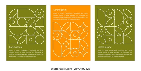 set of poster with geometric shapes pattern. brutalism, y2k, futuristic style. stars, liquid connected dots, line shapes. elements form, modern design for card, invitation, wallpaper, poster