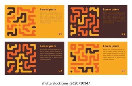 conjunto de cartaz com padrão de formas geométricas. pontos conectados líquidos, formas de linhas. forma de elementos, design moderno para cartão, convite, papel de parede, cartaz