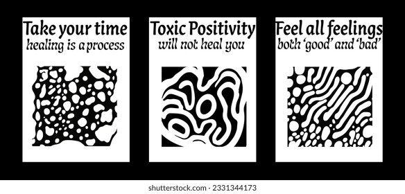 Set of poster templates with fluid abstract geometric composition.