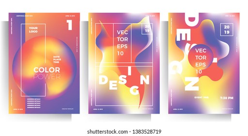 set of poster templates, flyers for events, parties, concerts. modern multicolor vector illustration