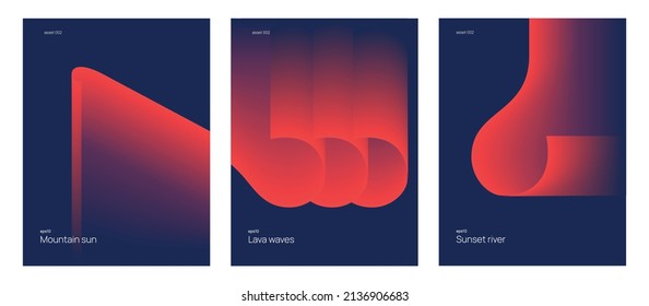 Conjunto de plantillas de afiches. Ilustración vectorial. 