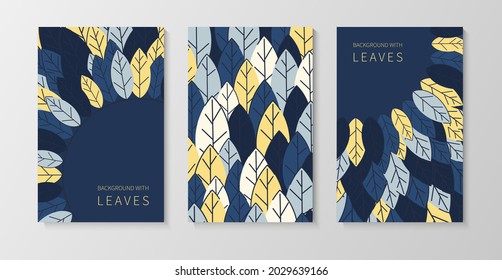 Un conjunto de afiches para publicidad, invitaciones, tarjetas de hojas coloridas. Fondo de verano para las ventas, felicitaciones. Diseño plano geométrico. Coloca tu texto. Ilustración del vector