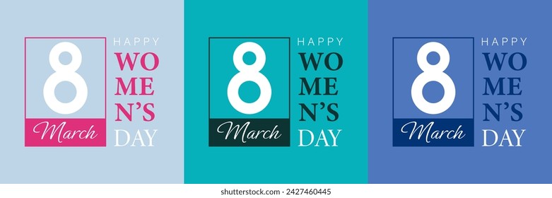 Set posters or banners with Women's day. 8 March. Special offer discount. Background for 8 march. Happy Women's day header or voucher template.