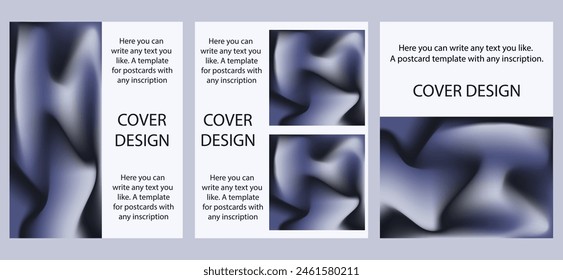 Set Posters Cover design with trend 2025 Future Dusk color Gradient Wave Texture. Luxury Collection banner with Silk Cloth Geometrical Shapes. Vector can used Web banner, poster, card cover print.