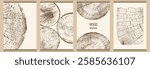 A set of posters with a cross-section of wood. Design for menu, cover, flyer, background, invitation. Tree growth layers close-up. Vector image.