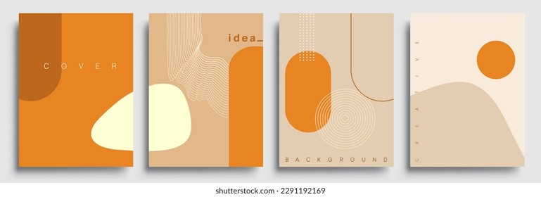 Set of posters with elements abstract geometric shapes, modern graphic design. Perfect for social media, poster, cover, invitation, brochure. Vector