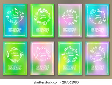 Set  Posters with hand drawn ink herb frames. Vector illustration for banners, posters, fliers, cards, covers, brochures  etc
