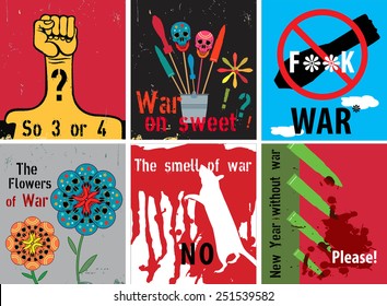 Set Posters On War Vector Illustration Stock Vector (Royalty Free ...