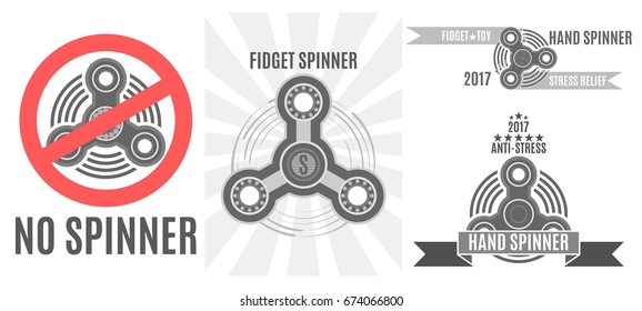 Set of posters Rotating spinning  the best toy for stress reduction in the office