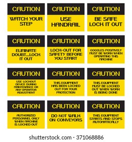 A set of posters safety
Caution sign, on compliance with special care for the  safety of health.