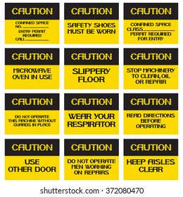 A set of posters safety
Caution sign, on compliance with special care for the  safety of health.
