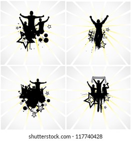 Set posters for sports championships and concerts