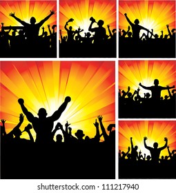 Set of posters for sports championships and music concerts