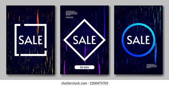 Set of posters. Vector illustration. Paint splash. Design elements for poster, cover, magazine, headline. Sale with frames. Grange texture.  