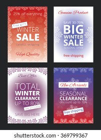 Set of posters for winter sale
