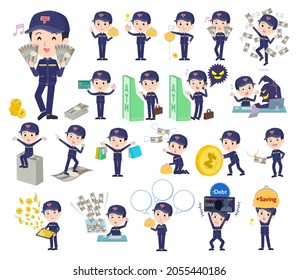 A set of postman with concerning money and economy.It's vector art so easy to edit.