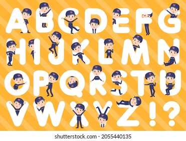 A set of postman designed with alphabet.It's vector art so easy to edit.