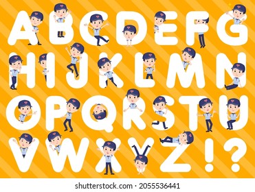 A set of postman designed with alphabet.It's vector art so easy to edit.