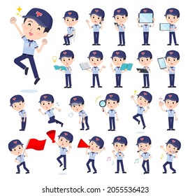 A set of postman with digital equipment such as smartphones.It's vector art so easy to edit.