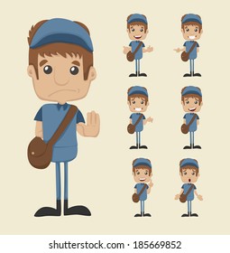 Set of postman , eps10 vector format
