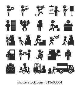 Set of postman , eps10 vector format