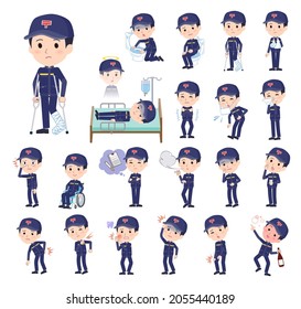 A set of postman with injury and illness.It's vector art so easy to edit.