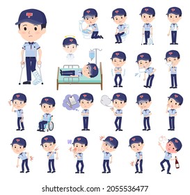 A set of postman with injury and illness.It's vector art so easy to edit.