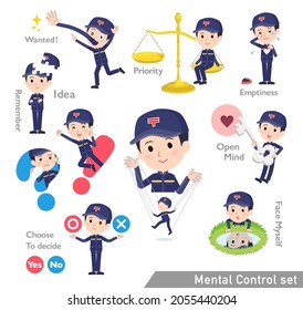 A set of postman with mental control.It's vector art so easy to edit.