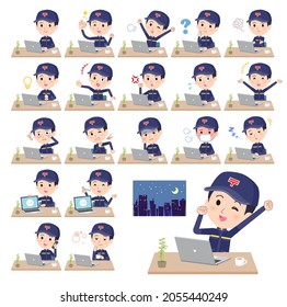 A set of postman on desk work.It's vector art so easy to edit.