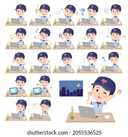 A set of postman on desk work.It's vector art so easy to edit.