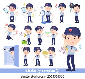 A Set Of Postman On Inferiority Complex.It's Vector Art So Easy To Edit.