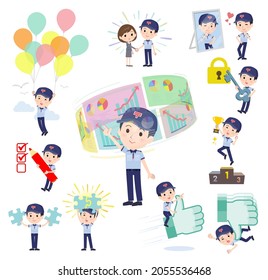 A set of postman on success and positive.It's vector art so easy to edit.