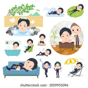 A set of postoffice suit man about relaxing.It's vector art so easy to edit.