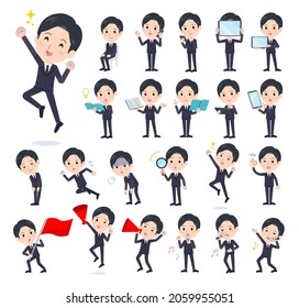 A set of postoffice suit man with digital equipment such as smartphones.It's vector art so easy to edit.