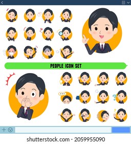 A set of postoffice suit man with expresses various emotions In icon format.It's vector art so easy to edit.