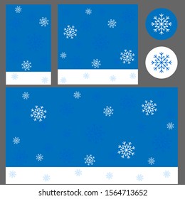 Set of posts and stories for your social media. Christmas backgrounds for social media banner with copy space. Vector stock illustration. 